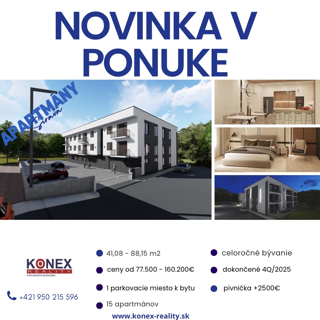 NOVINKA NA TRHU! Nové APARTMÁNY na Zemplínskej Šírave